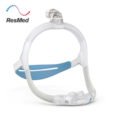 A Resmed AirFit P30i Direct Nasal mask that allows the wearer to move freely while sleeping