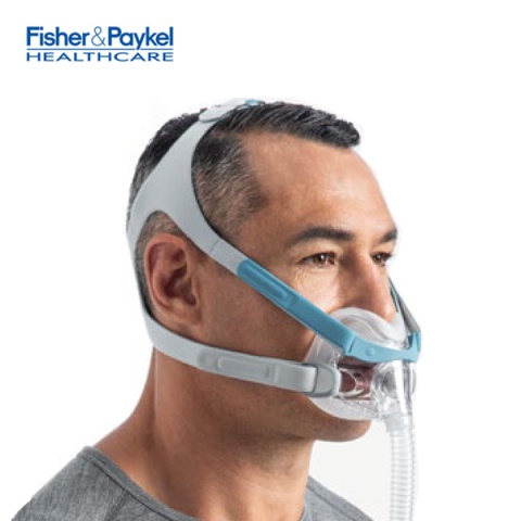 A Fisher &amp; Paykel Evora Full Face CPAP mask designed to allow motion and maximize comfort